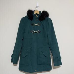 GUESS Wool Blend Hooded Coat Size M Women’s